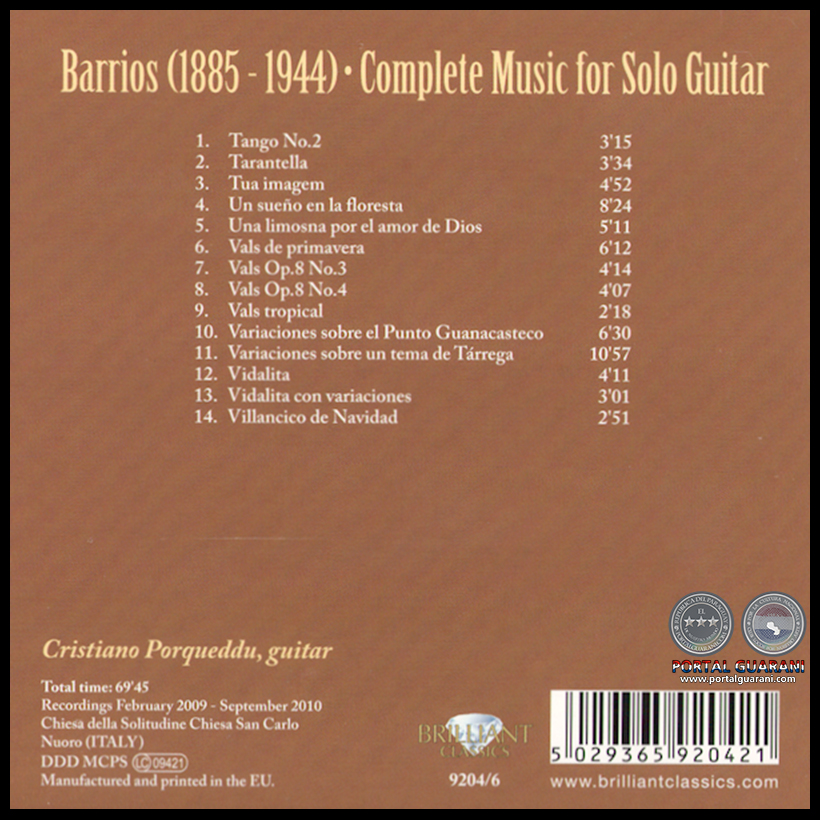 AGUSTÍN BARRIOS - CRISTIANO PORQUEDDU - MATERIAL Nº 6